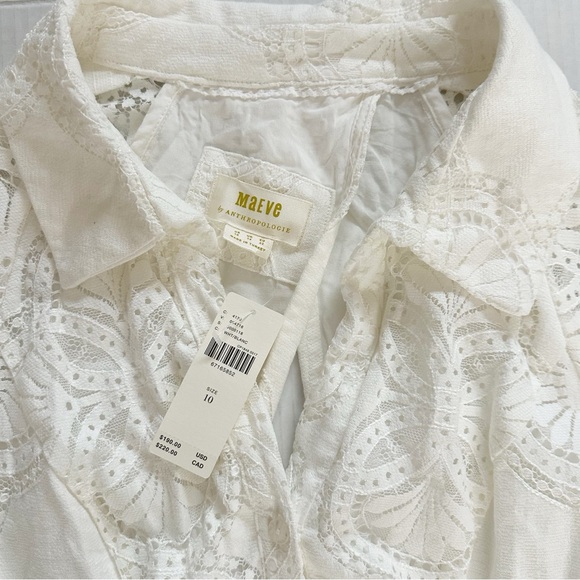 Anthropologie Maeve Eyelet Midi Dress White Size 10 NWT - Picture 8 of 15